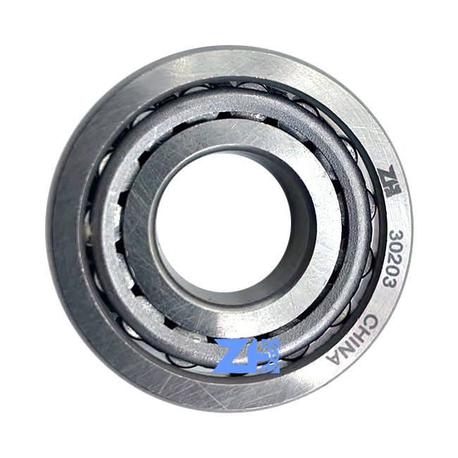 30203 تک ردیف غلتک مخروطی قفس فولادی اندازه استاندارد 17*40*12mm