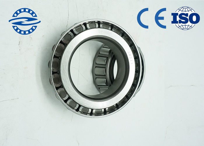 یاتاقان غلتکی مخروطی تک رنگ نقره ای 33111 با نگهدارنده ورق فولادی ملایم 55*95*30 میلی متر