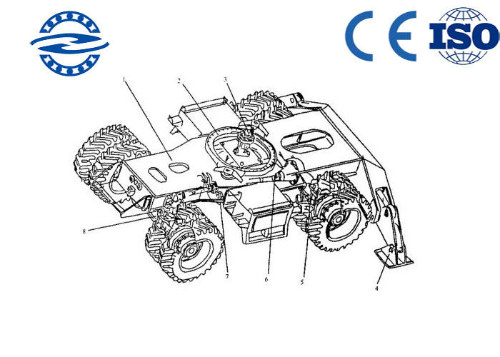 تک ردیف چهار نقطه تماس با یاطاقان ¬ های غلتکی دنده خارجی برای بار محوری CRB3010